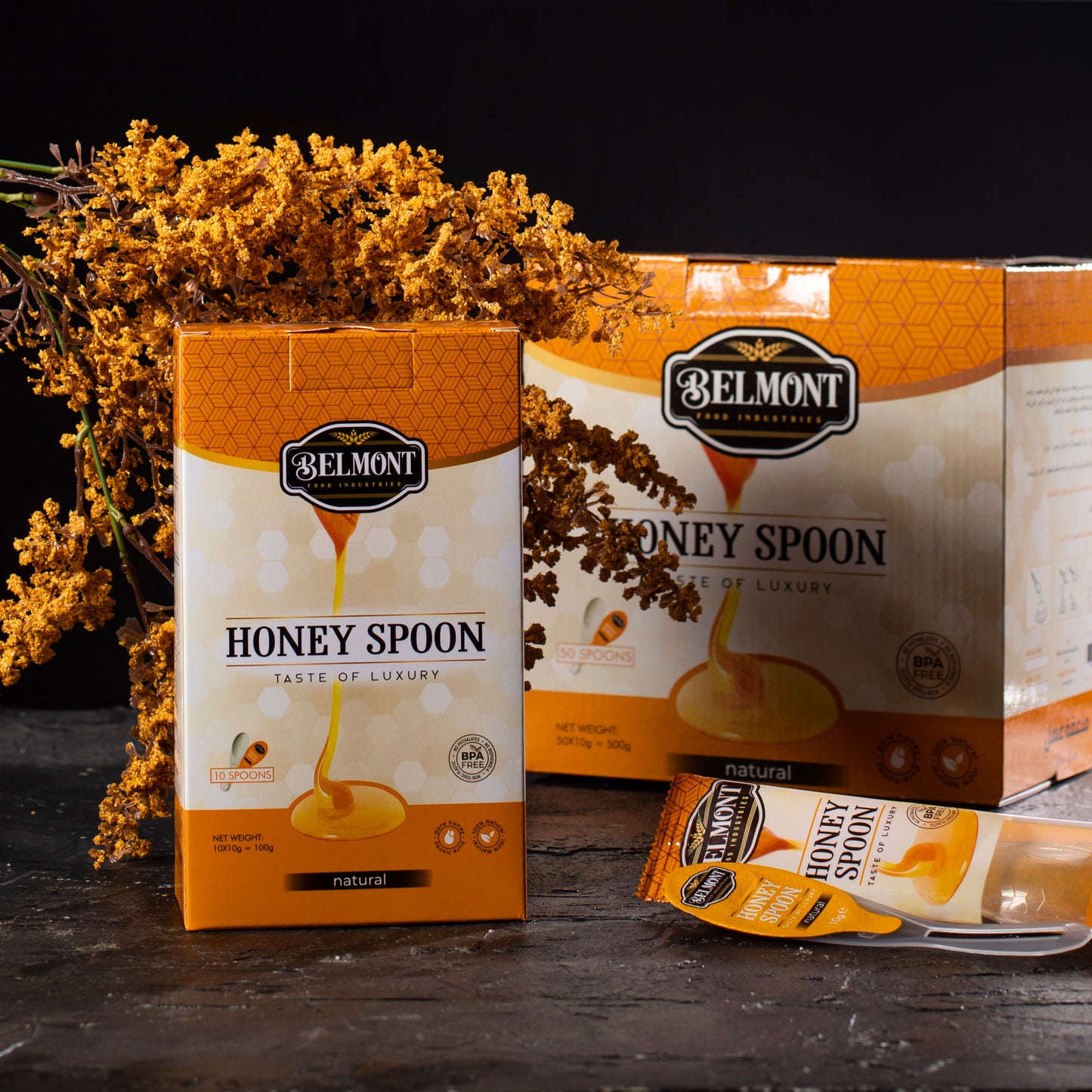 Box of 50 with a Bonus 10 Spoon Gift | Black Seed / Natural Honey Spoons