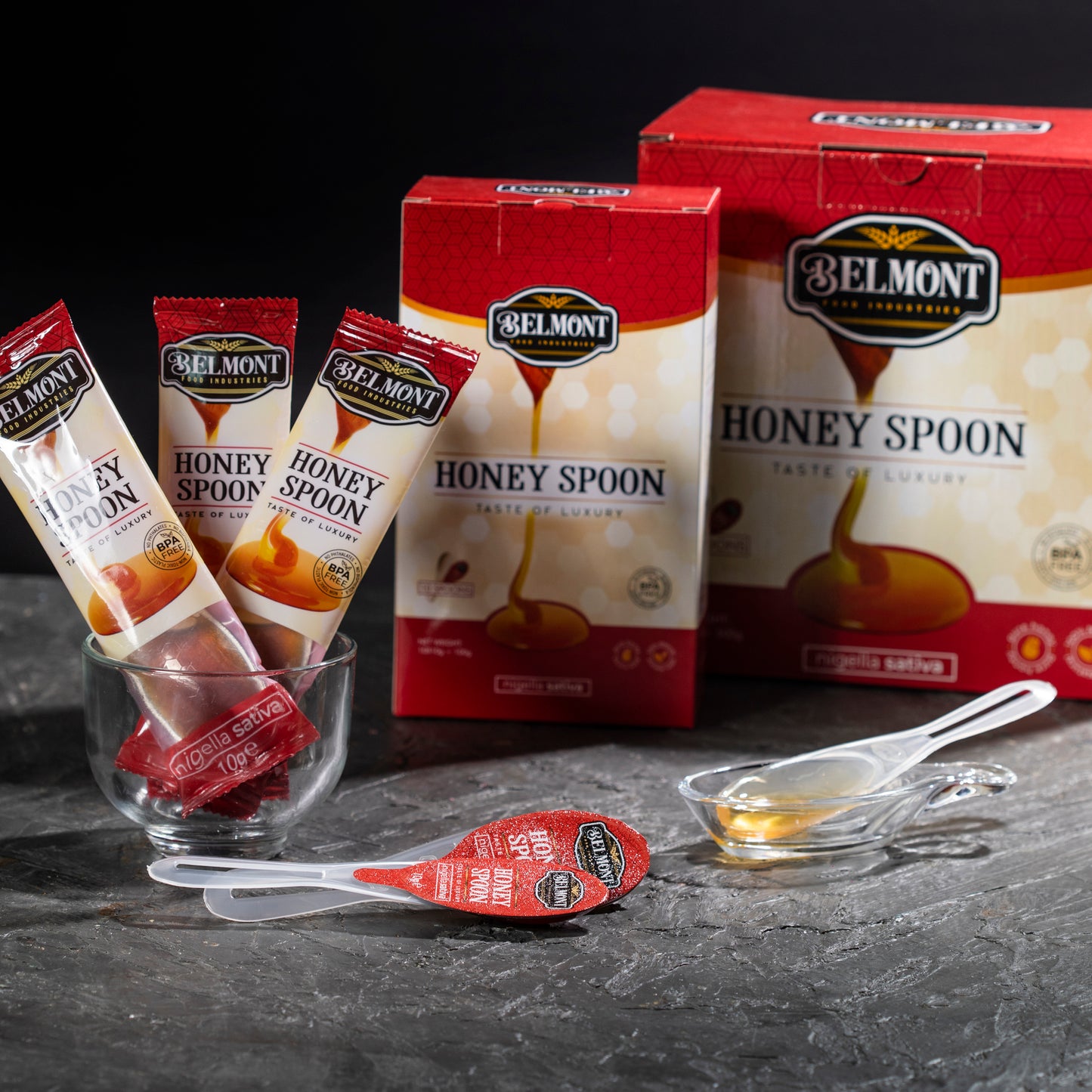 Box of 50 with a Bonus 10 Spoon Gift | Black Seed / Natural Honey Spoons