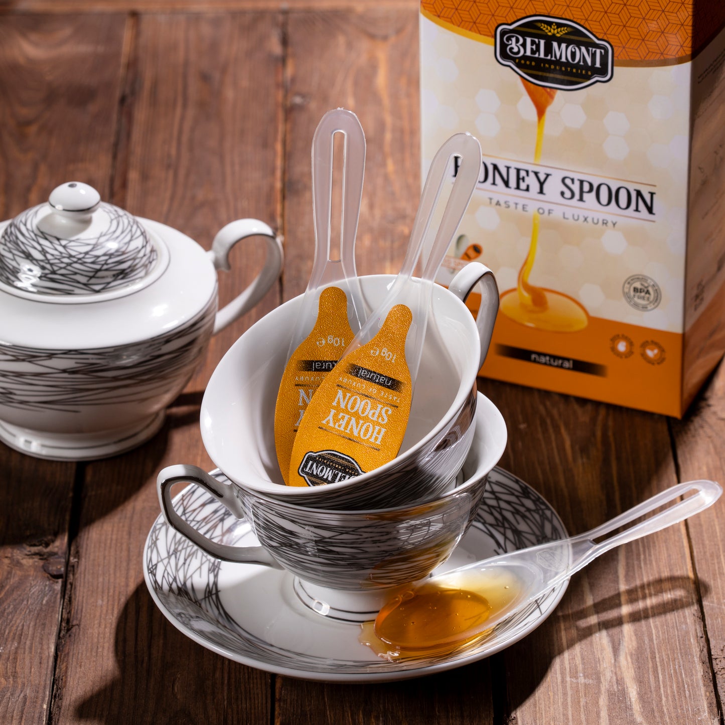 Box of 10 Natural Honey Spoons